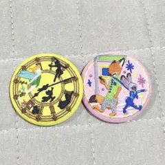 ディズニー 刺繍缶バッジ ビスケット ズートピア ピーターパン