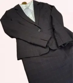 SUIT SELECT ビジネススーツ S ダークネイビーチェック 2つボタン