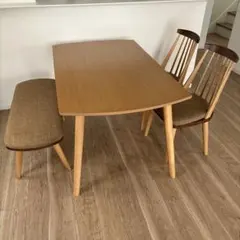 【②ベンチ】ダイニング4点セット