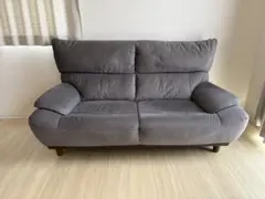 グレー ファブリック 2人掛けソファ