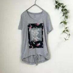 ROXY ロキシー 裾リボン 半袖Tシャツ S ロゴ サーフ スポーツ ヨガのサムネイル