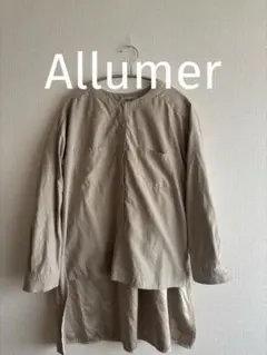 Allumer バンドカラーシャツ　ベージュ　フリーサイズのサムネイル