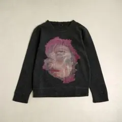 古着 フェイス グラフィックプリント スウェット グレー/DZ43