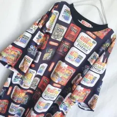 ペヤング 企業コラボ　企業ロゴ カップラーメン やきそば 総柄 Tシャツ