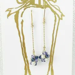 バイオレット*スワロフスキービーズのスフィアピアス