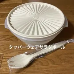【未使用品】タッパーウェア　サラダボール&サービングスプーン2本セット