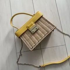 ザラ　ZARA かごバッグ イエロー