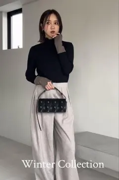 新品未使用　しまむら　田中里奈　mysa 配色ハイネックプルオーバー　Mサイズ