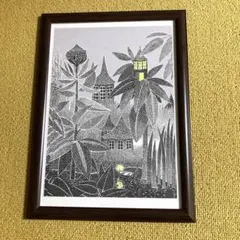 ムーミン村の夜景ポスターフレーム付き