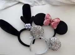 ミッキー・ミニー風カチューシャ3点セット