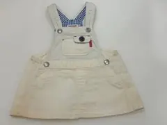 ミキハウス　70-80 白デニムサロペットワンピース