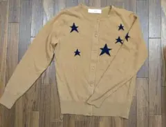 ニットカーディガン　薄手　星柄