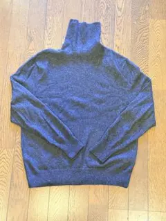 【美品】UNIQLO カシミヤ100% 長袖ニット L グレー