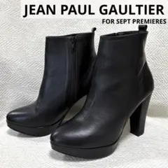 極美品 JEAN PAUL GAULTIER 本革 レザーブーツ ブラック 37