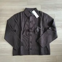 ユニクロ　ミラノリブシャツカーディガン　Mサイズ　ダークブラウン