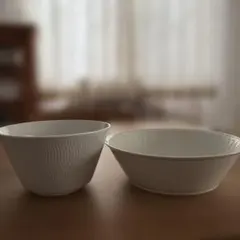 【一級品•2個セット】ロイヤルコペンハーゲン　ホワイトエレメンツ　ボウル 一級品•2個セット】ロイヤルコペンハーゲン ホワイトエレメンツ ボウル