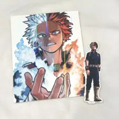 ヒロアカ　韓国特典ポストカード　ステッカー 轟焦凍 2点セット