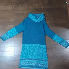 レディース　ニット膝丈ワンピースLL