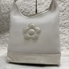 美品★MARY QUANT メッシュデイジートート　ホワイト　ワンショルダー