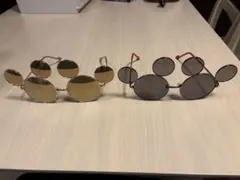 ミッキー型サングラス ゴールド シルバー