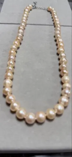 ピンク系ラウンド真珠ネックレス