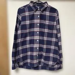美品♡ 無印良品　ネルシャツ　ブルー×レッド　Lサイズ