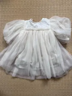 アイボリー チュール ベビードレス