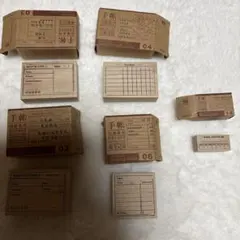 手帳用 木製スタンプ 機能別テンプレートセット