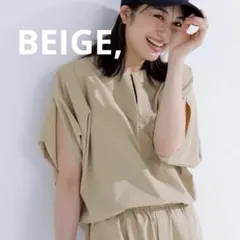◇BEIGE, ベイジ ◇ 配色カラーパフスリーブブラウス M相当 - メルカリ
