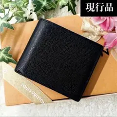 超極美品 現行 ルイヴィトン タイガ アメリゴ NM 二つ折り財布 黒 ブラック