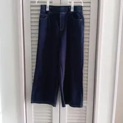 ワイドパンツ ダークブルー　L