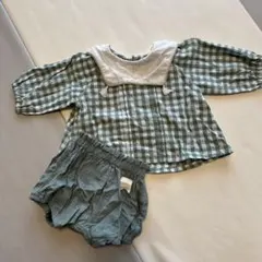 チェック柄シャツとショートパンツセット