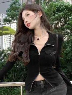 【美品】レディース　長袖トップス　ブラック