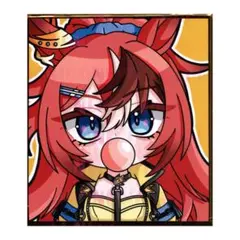 手描きイラスト ミニ色紙 寸松庵 ウマ娘 バブルガムフェロー 勝負服