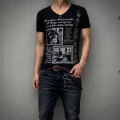 archive graphic v neck tee y2k gal お兄系