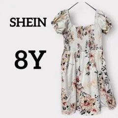 SHEIN 【8Y】花柄 かわいい 半袖ワンピース キッズサイズ おでかけ