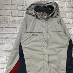 コロンビア　マウンテンパーカー中綿ホワイトレディースL ロゴ刺繍アウトドア901