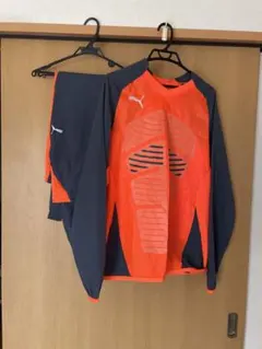PUMA サッカーピステ上下 オレンジ/グレー