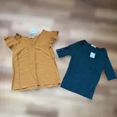 stradivarius 半袖トップス マスタードイエロー　グリーン　2枚のサムネイル