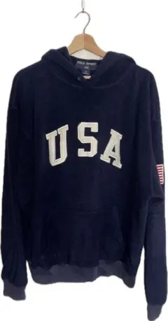 POLO SPORT USA製 フリース パーカー ネイビー アメリカ製
