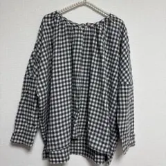 サマンサモスモス チェック柄リボン付き長袖シャツ