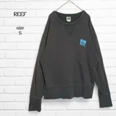 リーフ スウェット トレーナー ロゴ チャコールグレー S サーフ ユニセックス