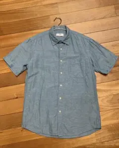UNIQLO リネンコットンシャツ（半袖）　グリーン
