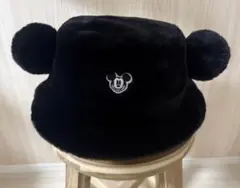 ミッキーマウス 耳付き黒帽子