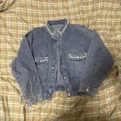 レディース デニムジャケット パール