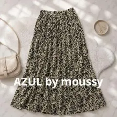 A107 AZUL by moussy 花柄プリーツスカート ロングスカート Sのサムネイル