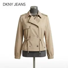 【美品】　DKNY JEANS　ウエストドローコードトレンチジャケットベージュ