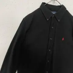 RalphLauren 【フィリピン製】赤ポニーフランネルBDシャツ　サイズL