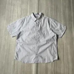 00s OLD NAVY 半袖 総柄シャツ XL ホワイト ブルーのサムネイル