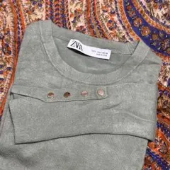 ZARA グリーン 長袖ニット